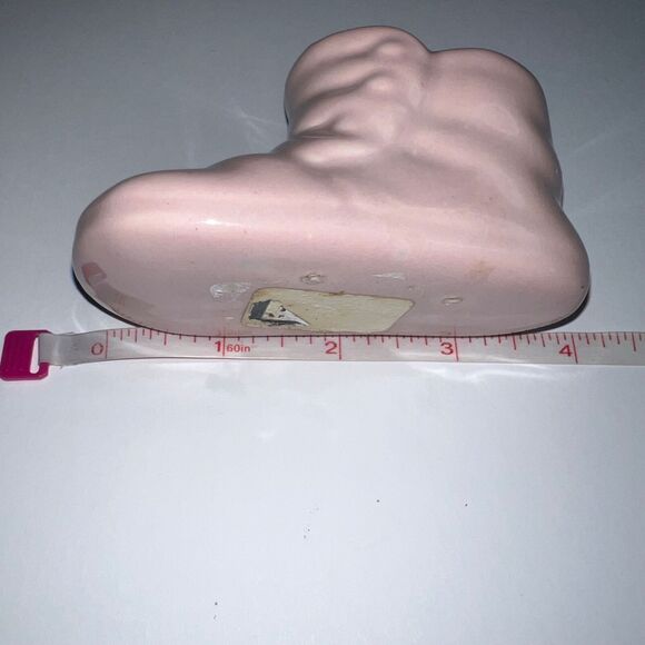 Vintage Collectible Miniature Baby Shoe Figurine Decoration Porcelain Pink - Picture 10 of 12